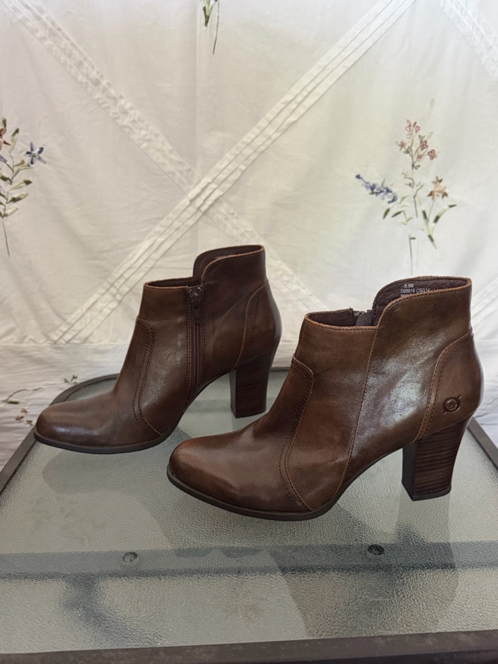 Born Dark Brown Leather Booties - Picture 2 of 5